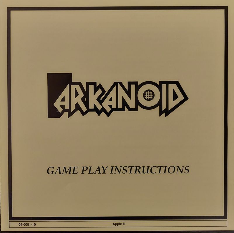 Manual for Arkanoid (Apple II)