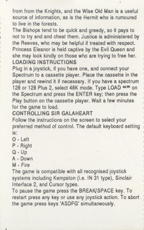 Inside Cover for Firelord (ZX Spectrum) (Budget re-release)
