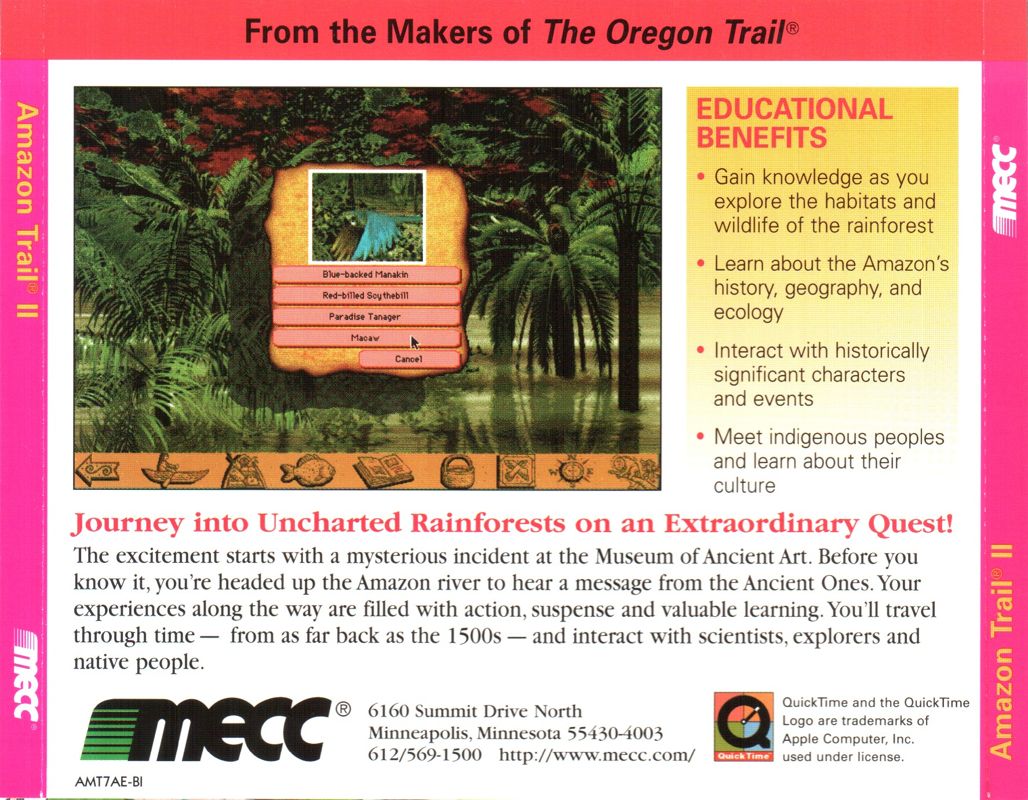 Other for Amazon Trail II (Macintosh and Windows and Windows 3.x): Jewel - Back