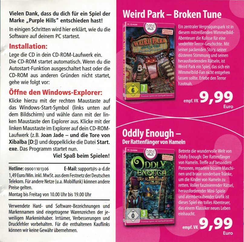 Inside Cover for Joan Jade and the Gates of Xibalba (Windows) (Software Pyramide release)