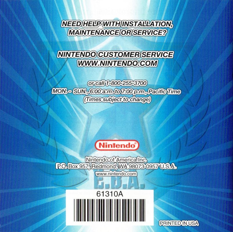 Manual for Elite Beat Agents (Nintendo DS): Back
