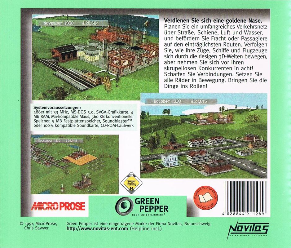Back Cover for Transport Tycoon (DOS) (Green Pepper release)