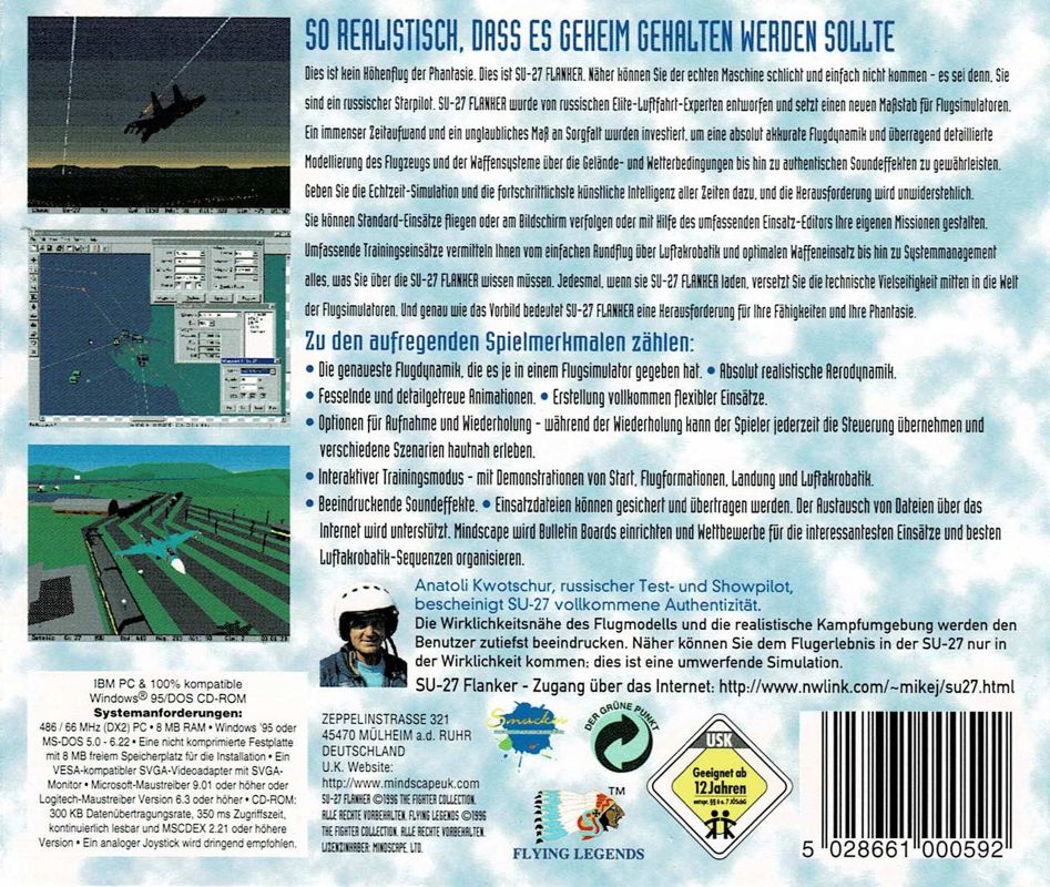 Other for Su-27 Flanker (DOS and Windows): Jewel Case - Back
