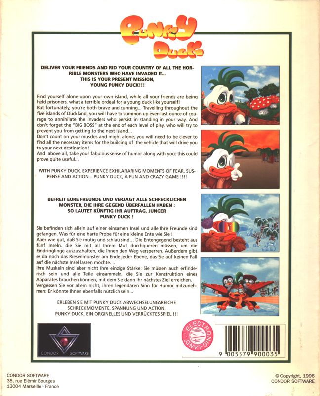 Back Cover for Punky Duck (DOS)