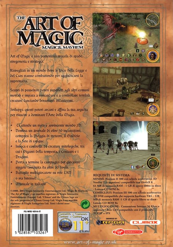 Back Cover for Magic & Mayhem: The Art of Magic (Windows)