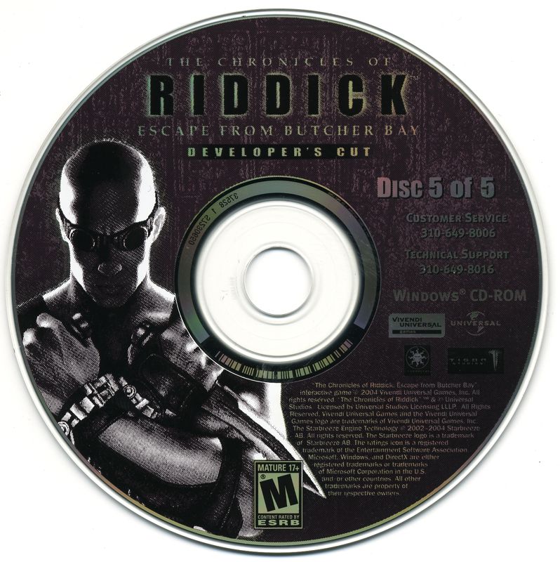 Media for The Chronicles of Riddick: Escape from Butcher Bay (Windows): Disc 5