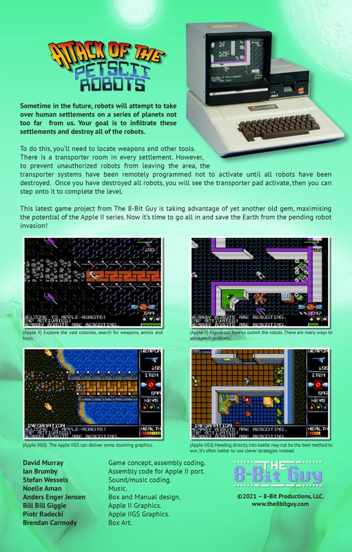 Back Cover for Attack of the Petscii Robots (Apple II)