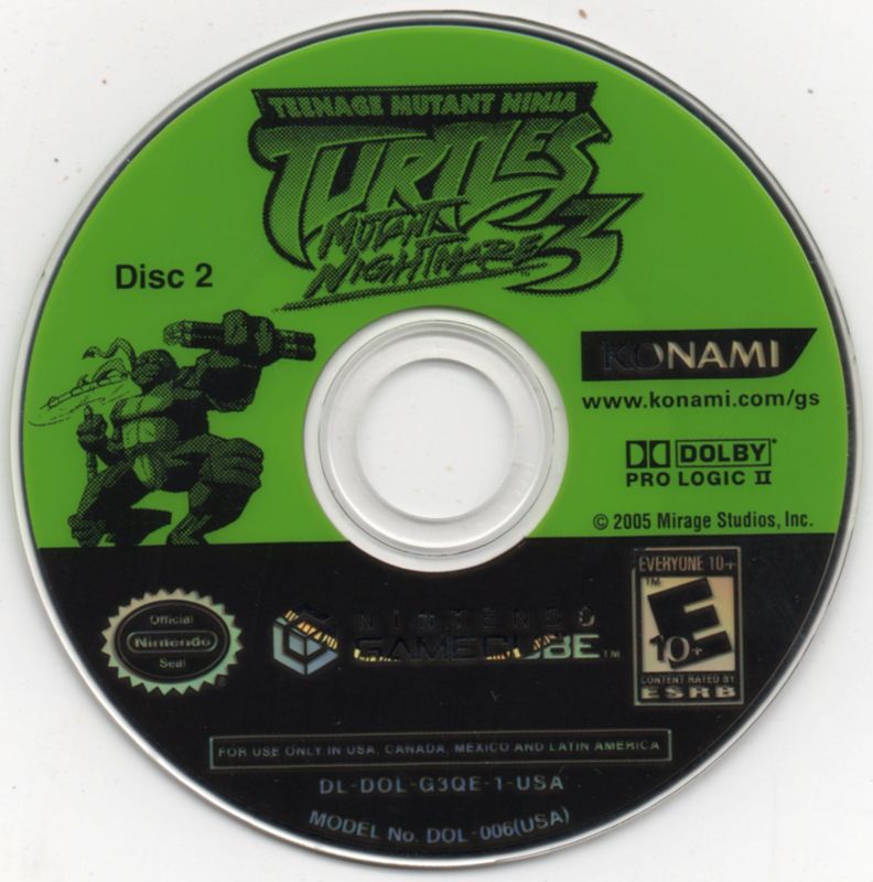 Media for Teenage Mutant Ninja Turtles 3: Mutant Nightmare (GameCube): Disc 2