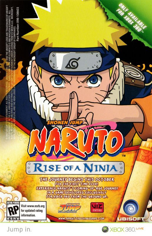Advertisement for Blue Dragon (Xbox 360): Naruto: Rise of a Ninja