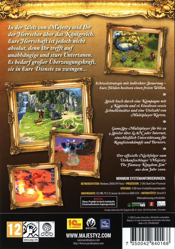 Other for Majesty 2: The Fantasy Kingdom Sim (Windows): Keep Case - Back