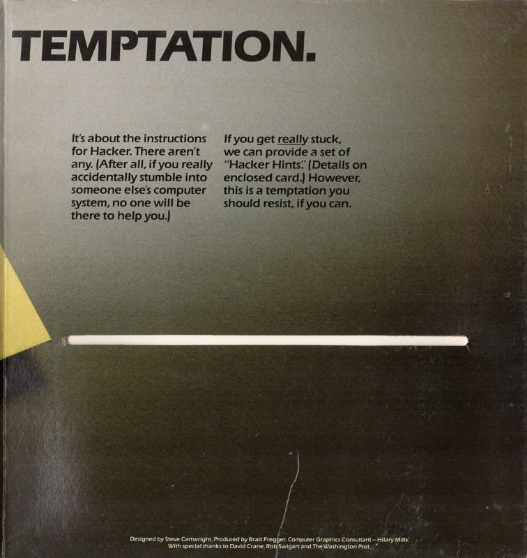 Inside Cover for Hacker (Commodore 64) (Floppy disk release ): Right