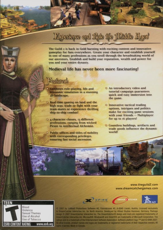 Back Cover for The Guild 2: Gold Edition (Windows)