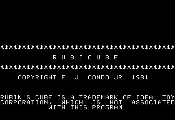 Rubicube (1982) - MobyGames