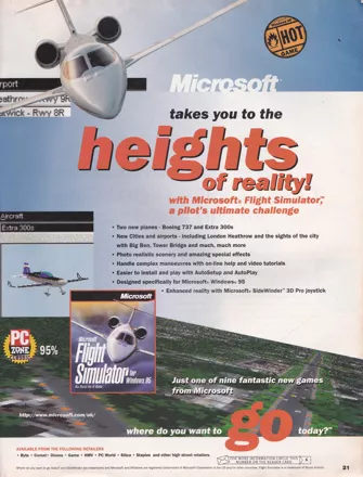 Terror in the Air PC CD-Rom Video Game Microsoft Flight Simulator