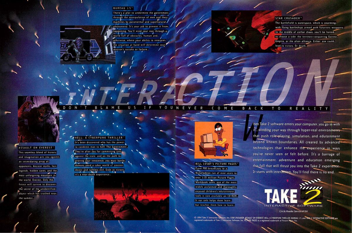 Bureau 13 Magazine Advertisement (Magazine Advertisements): Computer Gaming World (US), Issue 07/1994 Part 2