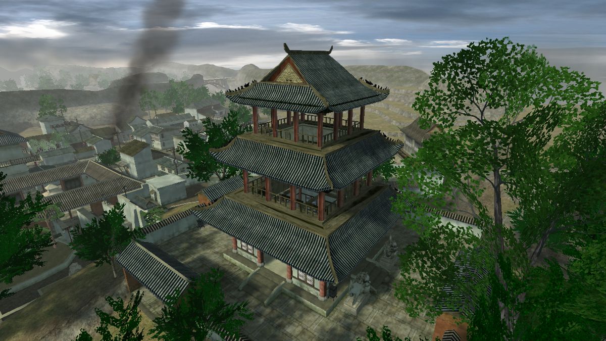 Tom Clancy's Ghost Recon 2: 2011 - Final Assault Screenshot (Ubisoft E3 2004 Press Kit CD1): Pagoda and village