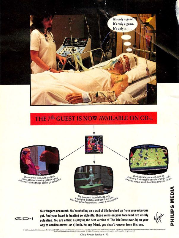 The 7th Guest Magazine Advertisement (Magazine Advertisements): Computer Gaming World (US), Issue 121 (August 1994)