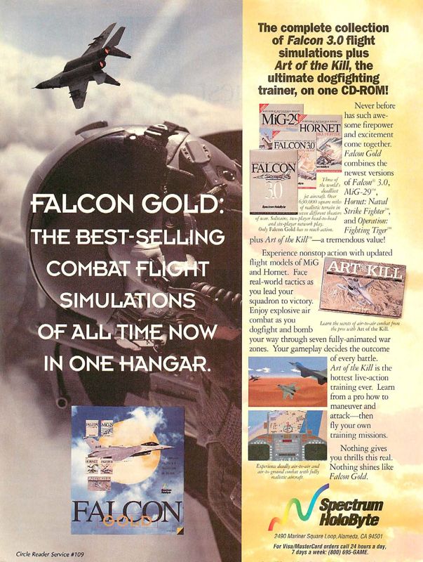 Falcon Gold Magazine Advertisement (Magazine Advertisements): Computer Gaming World (US), Issue 121 (August 1994)