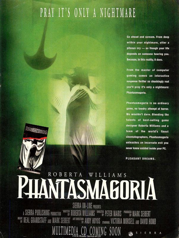 Roberta Williams' Phantasmagoria Magazine Advertisement (Magazine Advertisements): Computer Gaming World (US), Issue 121 (August 1994)