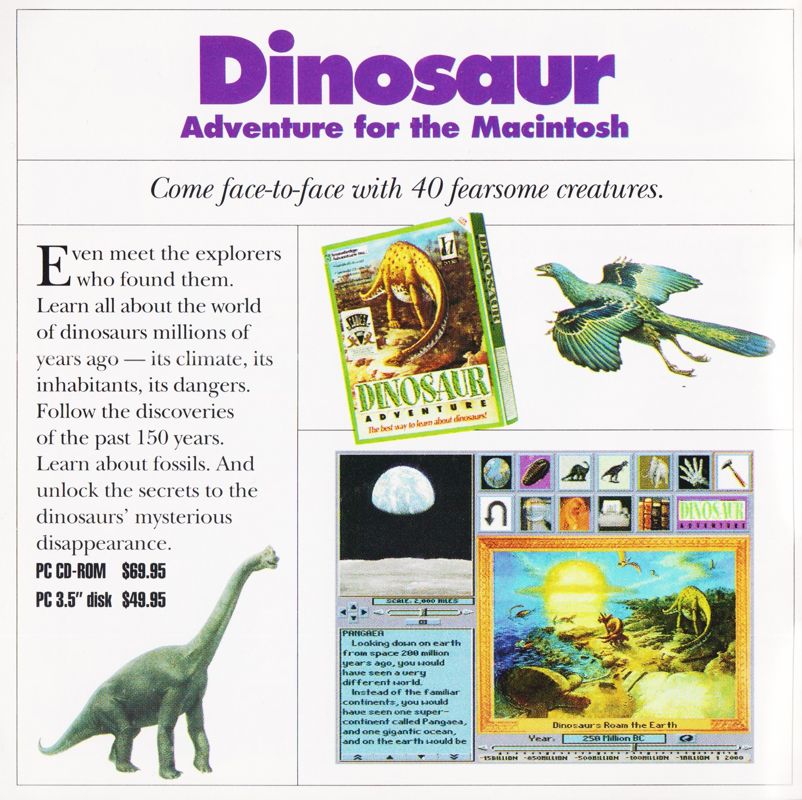 Dinosaur Adventure Catalogue (Catalogue Advertisements): Knowledge Adventure's 1993 Catalog