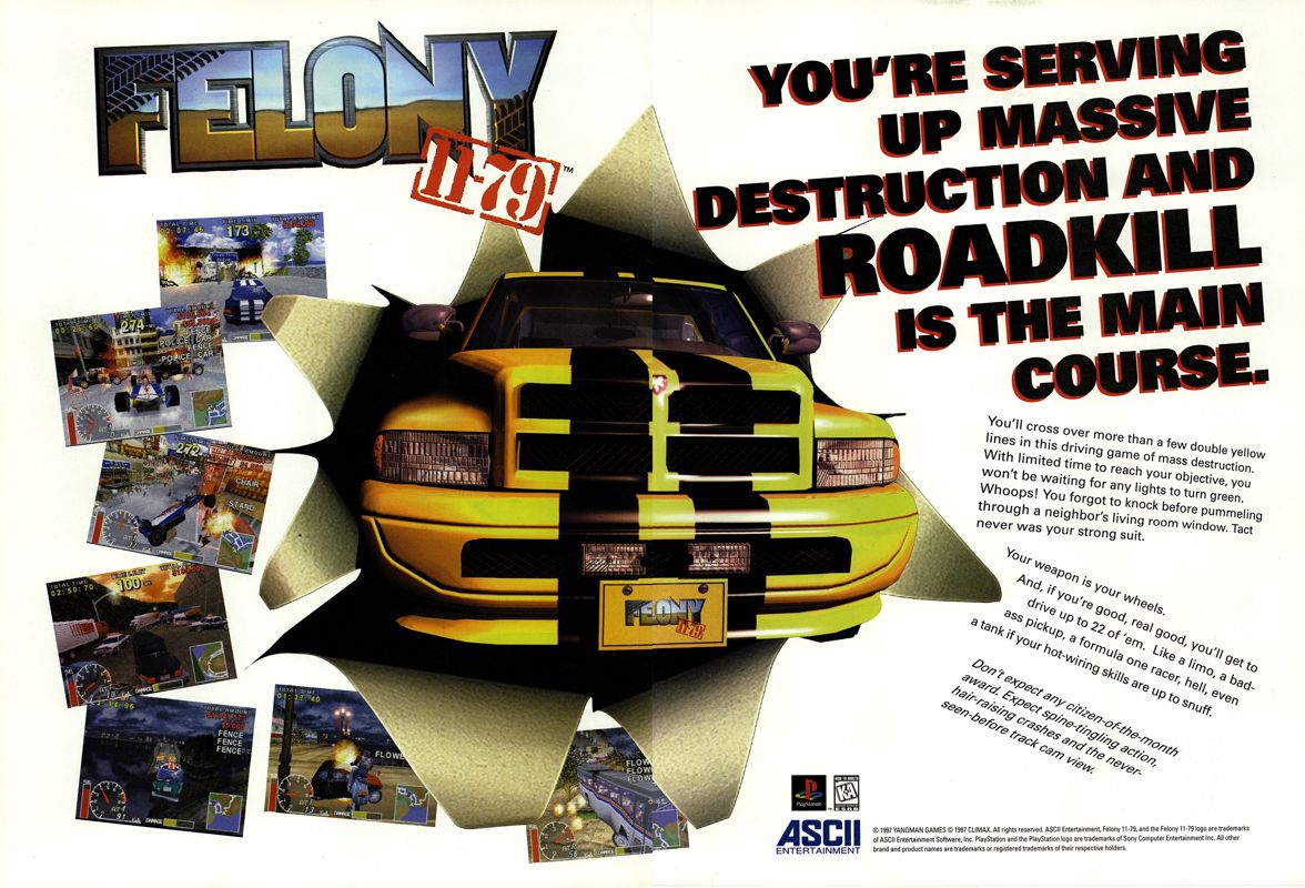 Felony 11-79 Magazine Advertisement (Magazine Advertisements): Next Generation (U.S.) Issue #36 (December 1997)