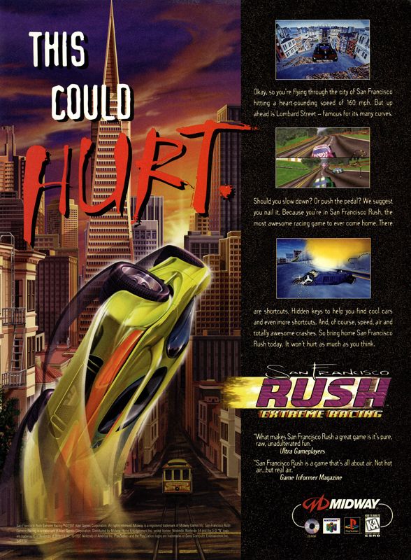 San Francisco Rush: Extreme Racing Magazine Advertisement (Magazine Advertisements): Next Generation (U.S.) Issue #36 (December 1997)