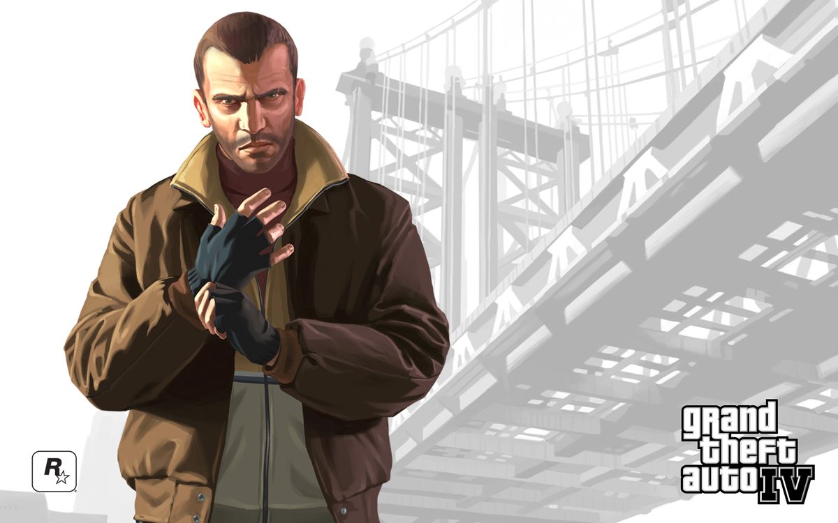 Grand Theft Auto IV Wallpaper (Rockstar Games website): Outdoor Series - Niko