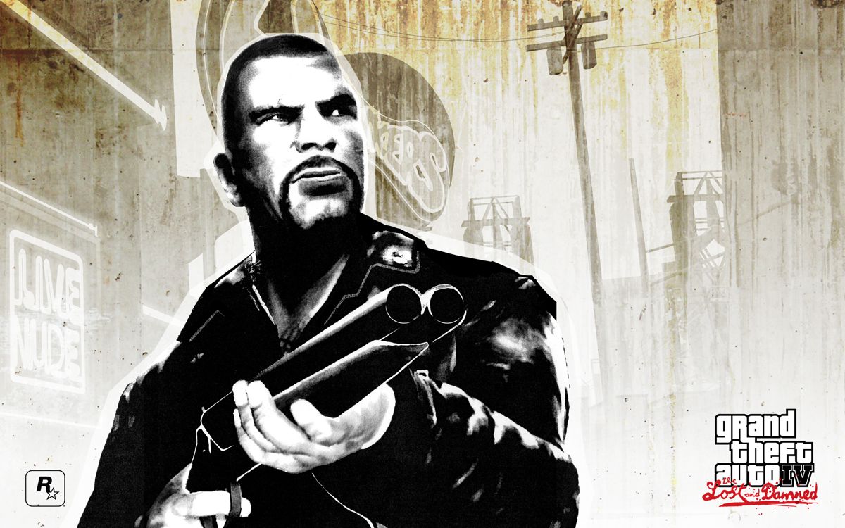Grand Theft Auto IV: The Lost and Damned Wallpaper (Rockstar Games website): Johnny (Shotgun)