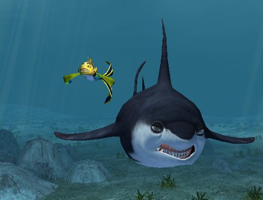 DreamWorks Shark Tale Screenshot (Shark Tale Press Kit): Frankie Chases Oscar (PS2)