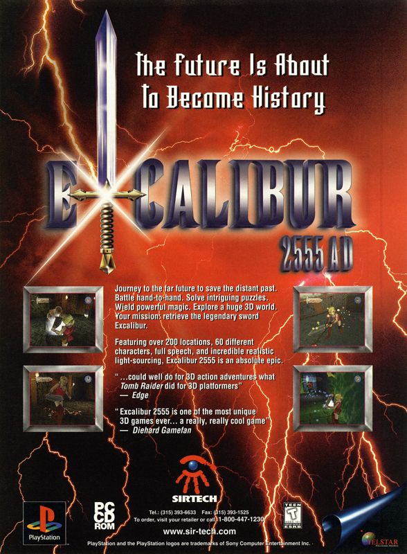 Excalibur 2555 A.D. Magazine Advertisement (Magazine Advertisements): Next Generation (U.S.) Issue #37 (January 1998)