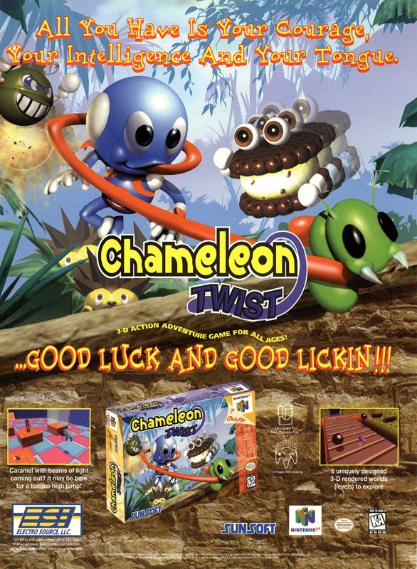 Chameleon Twist Magazine Advertisement (Magazine Advertisements): Next Generation (U.S.) Issue #37 (January 1998)