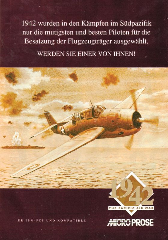 1942: The Pacific Air War Magazine Advertisement (Magazine Advertisements): PC Games (Germany), Issue 06/1994