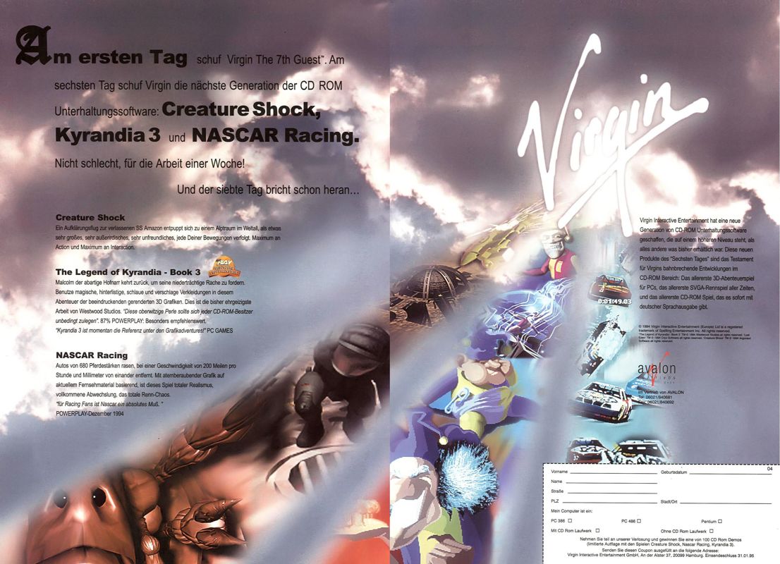 The Legend of Kyrandia: Book 3 - Malcolm's Revenge Magazine Advertisement (Magazine Advertisements): PC Games (Germany), Issue 01/1995