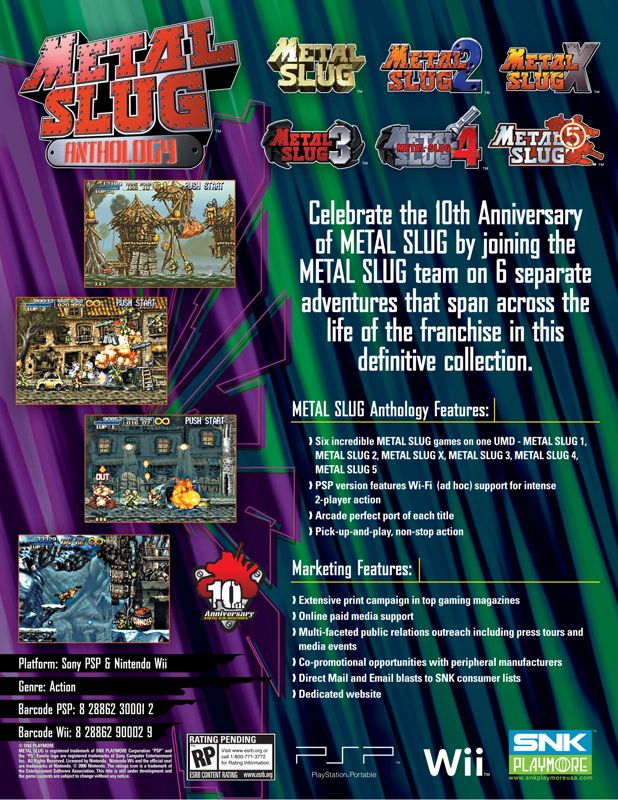 Metal Slug: Anthology Other (SNK Playmore E3 2006 Games): Sell sheet (page 2)