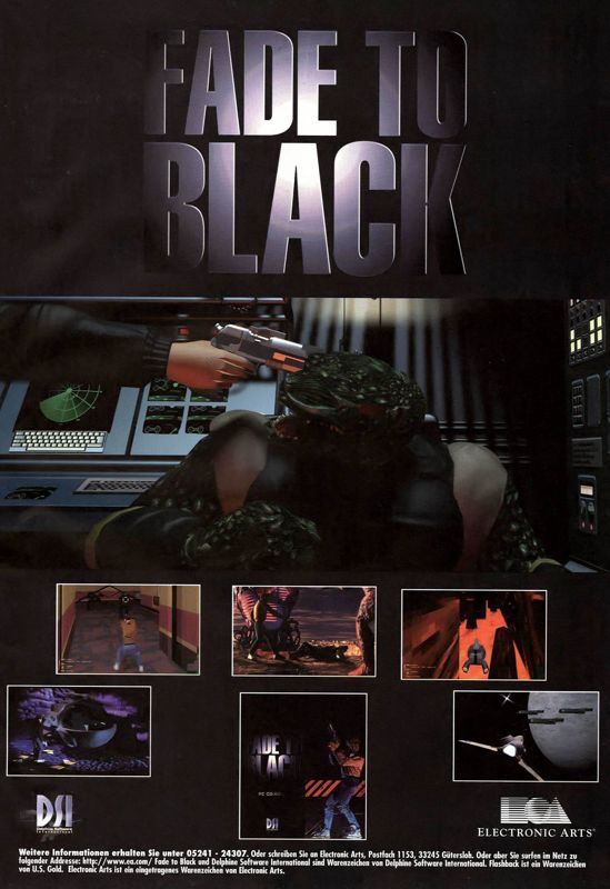 Fade to Black Magazine Advertisement (Magazine Advertisements): PC Games (Germany), Issue 10/1995 Part 2