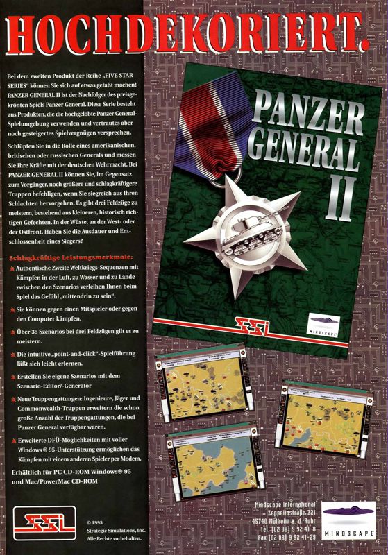 Allied General Magazine Advertisement (Magazine Advertisements): PC Games (Germany), Issue 02/1996