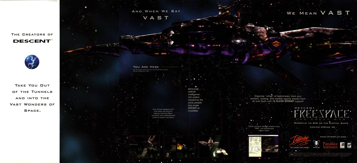 Descent: Freespace - The Great War Magazine Advertisement (Magazine Advertisements): Next Generation (U.S.) Issue #39 (March 1998)