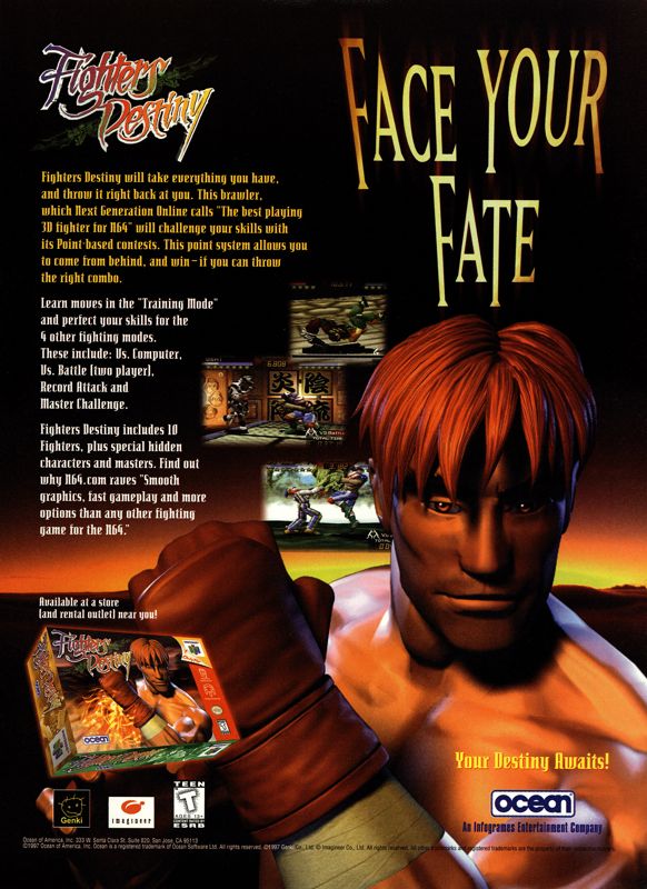 Fighters Destiny Magazine Advertisement (Magazine Advertisements): Next Generation (U.S.) Issue #39 (March 1998)