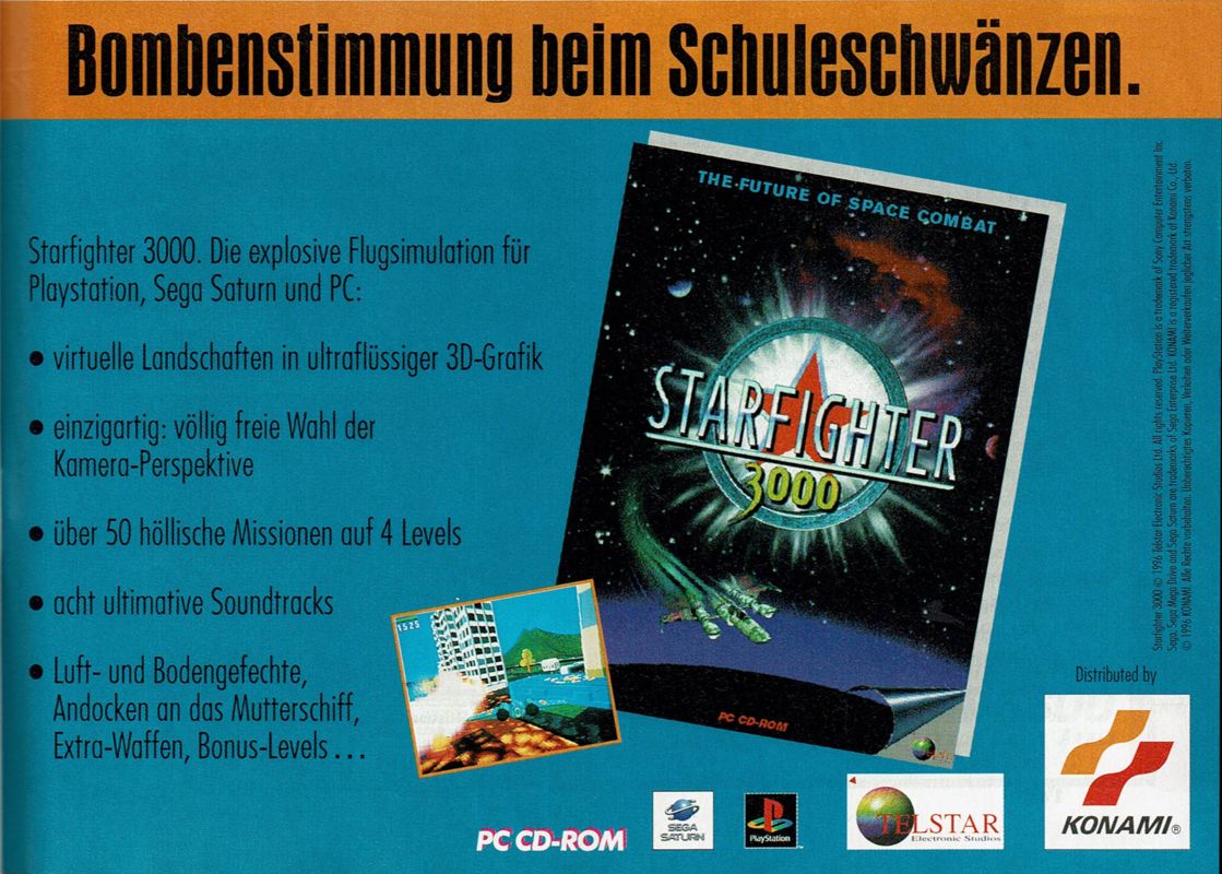 Star Fighter Magazine Advertisement (Magazine Advertisements): PC Player (Germany), Issue 08/1996 Part 2