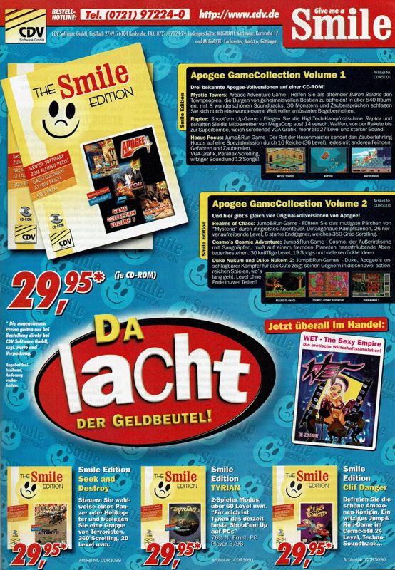Tyrian Magazine Advertisement (Magazine Advertisements): PC Player (Germany), Issue 10/1997