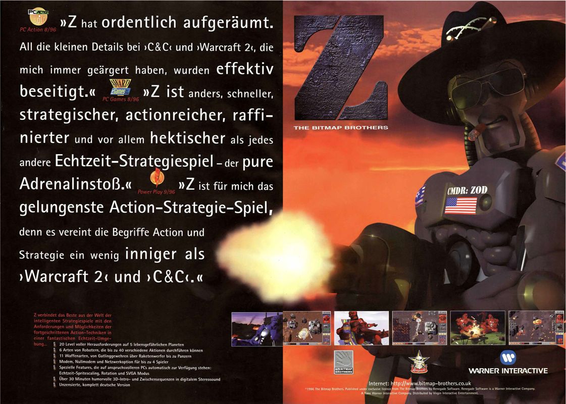 Z Magazine Advertisement (Magazine Advertisements): PC Games (Germany), Issue 10/1996