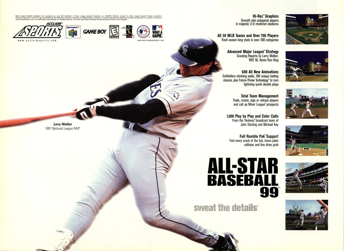 All-Star Baseball 99 Magazine Advertisement (Magazine Advertisements):<br> Next Generation (U.S.) Issue #41 (May 1998)