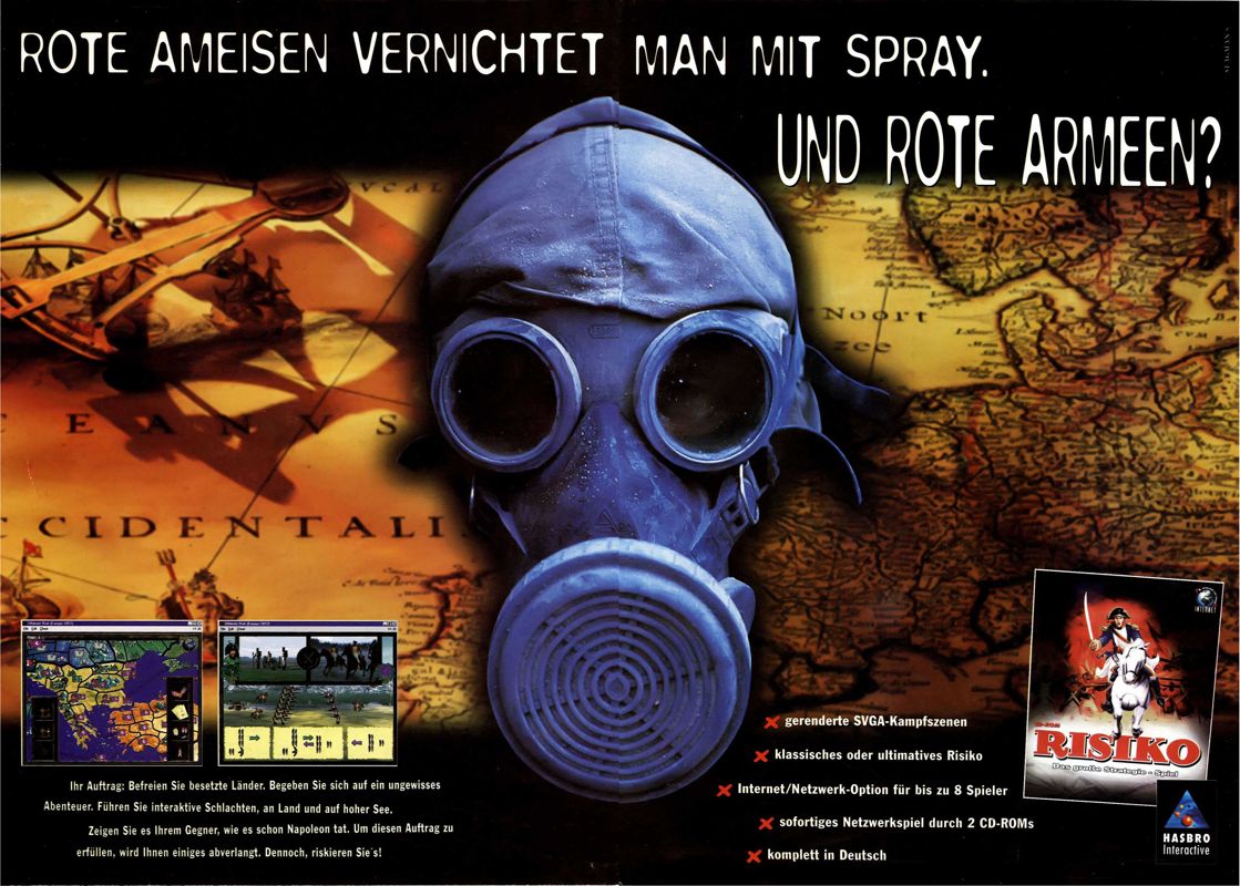 Risk: The Game of Global Domination Magazine Advertisement (Magazine Advertisements): PC Games (Germany), Issue 12/1996
