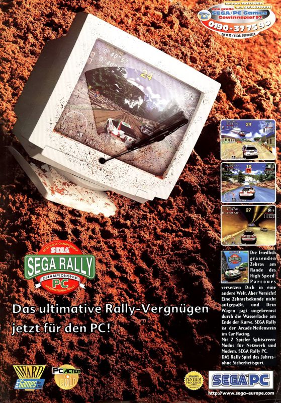 SEGA Rally Championship Magazine Advertisement (Magazine Advertisements): PC Games (Germany), Issue 03/1997