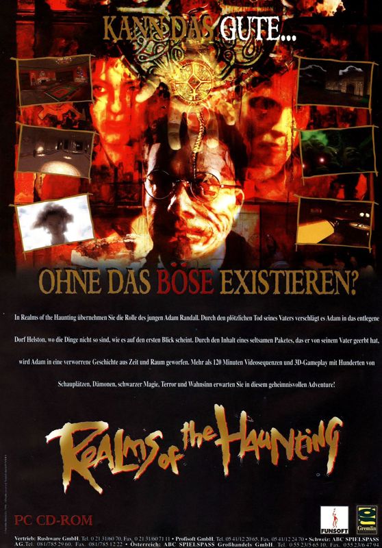 Realms of the Haunting Magazine Advertisement (Magazine Advertisements): PC Games (Germany), Issue 01/1997