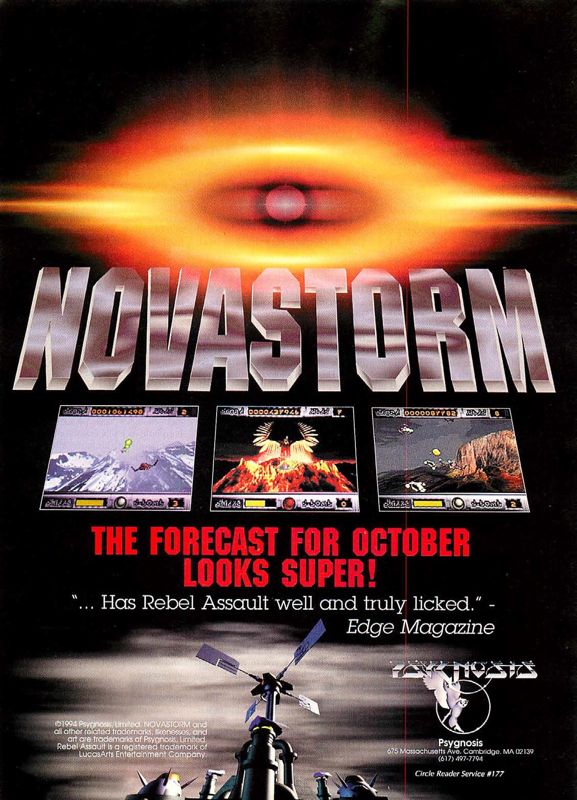 Novastorm Magazine Advertisement (Magazine Advertisements): Computer Gaming World (United States), Issue 123 (October 1994)