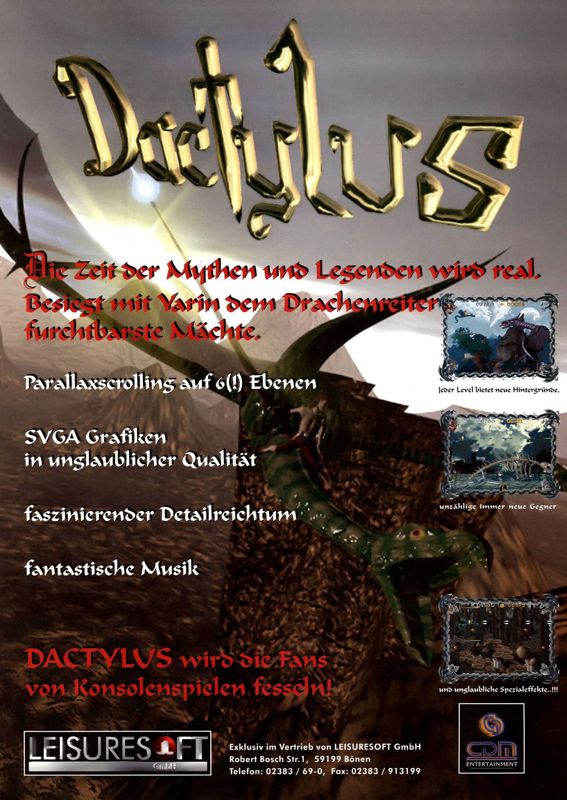 Dactylus Magazine Advertisement (Magazine Advertisements): PC Games (Germany), Issue 04/1997