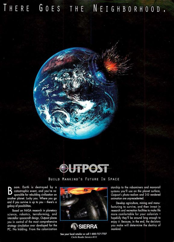 Outpost Magazine Advertisement (Magazine Advertisements): Computer Gaming World (US), Issue 124 (November 1994)