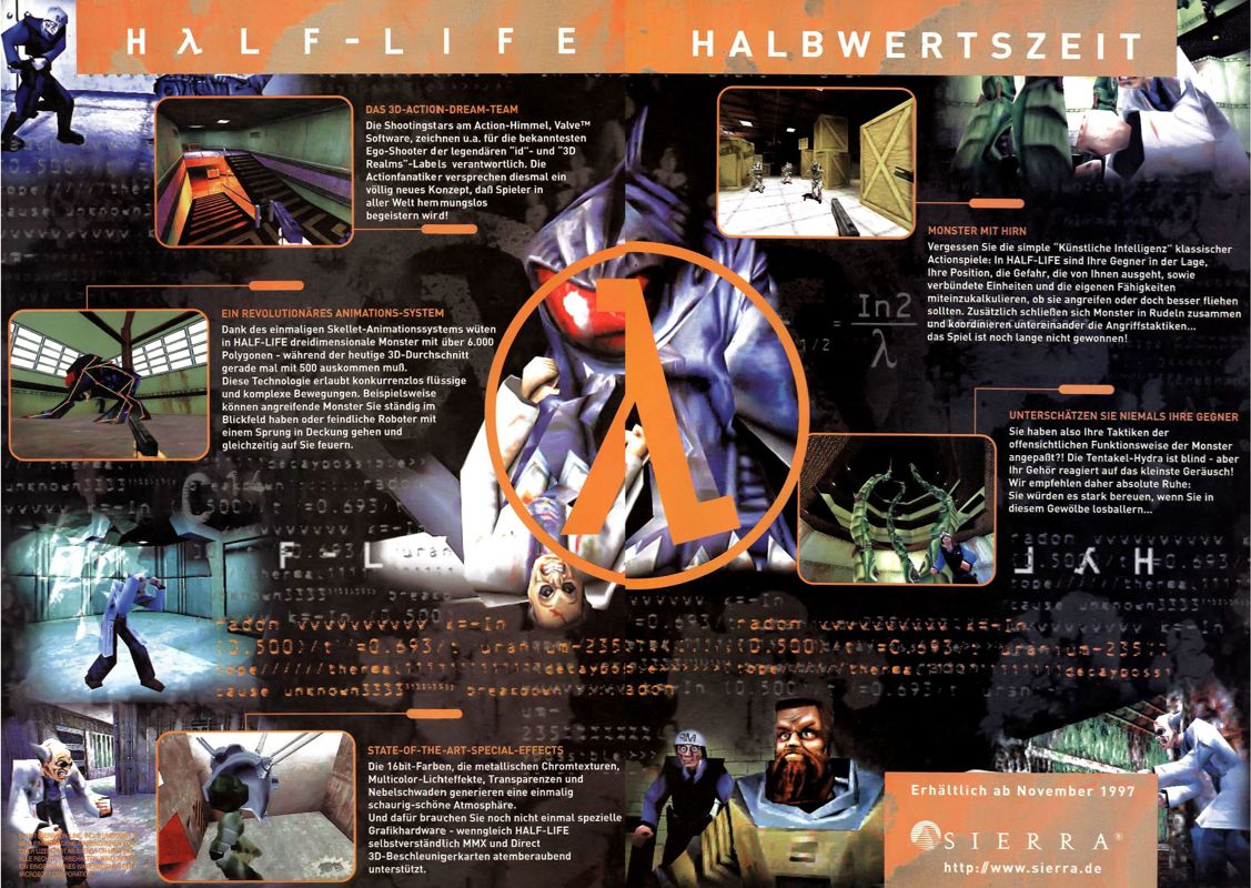 Half-Life Magazine Advertisement (Magazine Advertisements): PC Games (Germany), Issue 11/1997