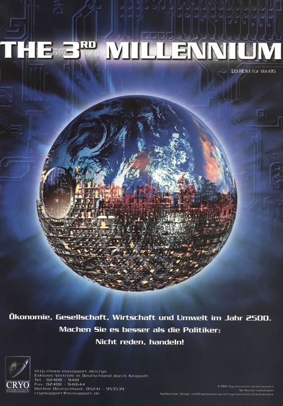 The 3rd Millennium Magazine Advertisement (Magazine Advertisements): PC Games (Germany), Issue 01/1998